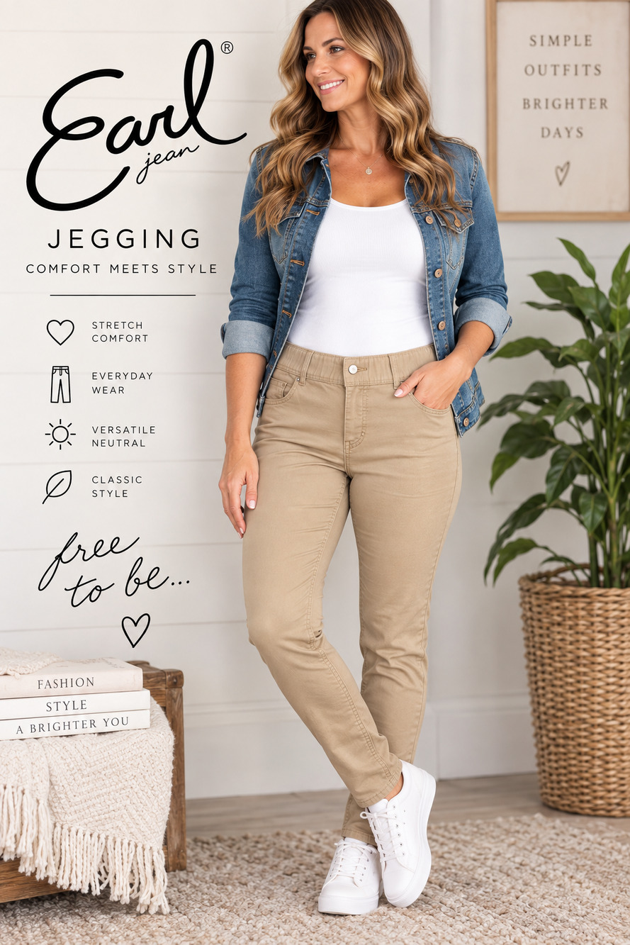 Earl Jean Women’s Size 4 Tan Khaki Jegging Stretch Pull-On Skinny Pants NWT